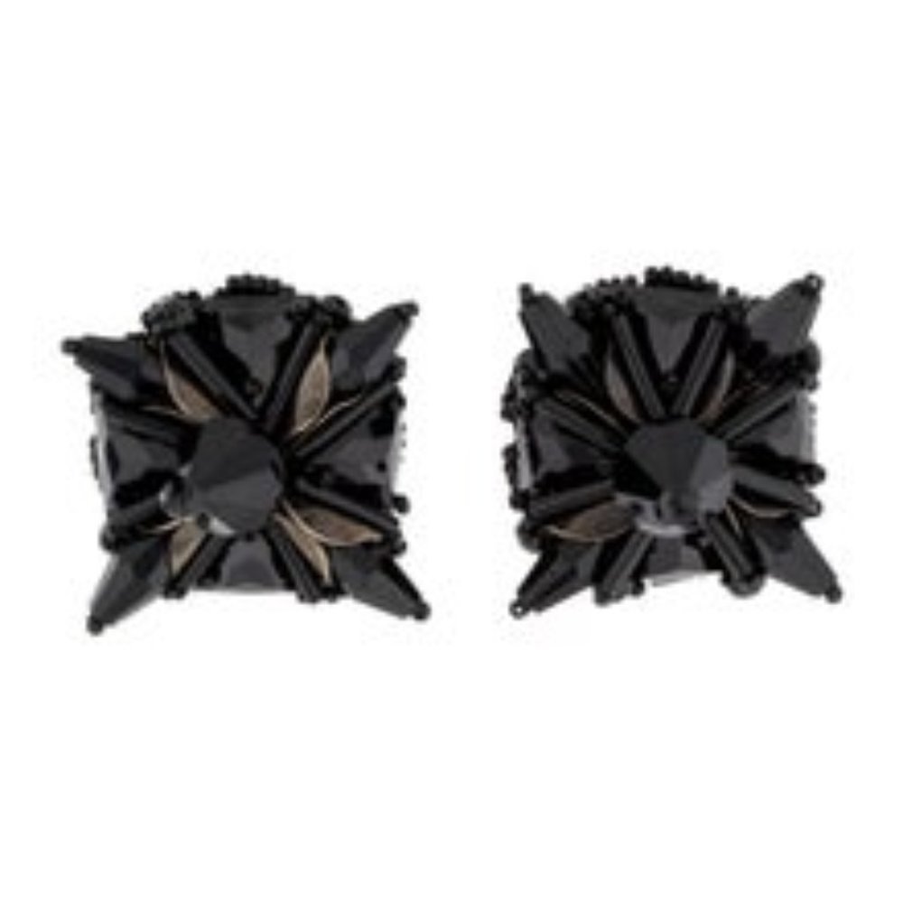 Prada Plexiglas clip earrings black